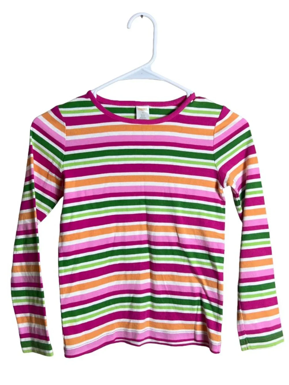 Vintage Gymboree Striped Long‎ Sleeve Shirt Pink Green 8